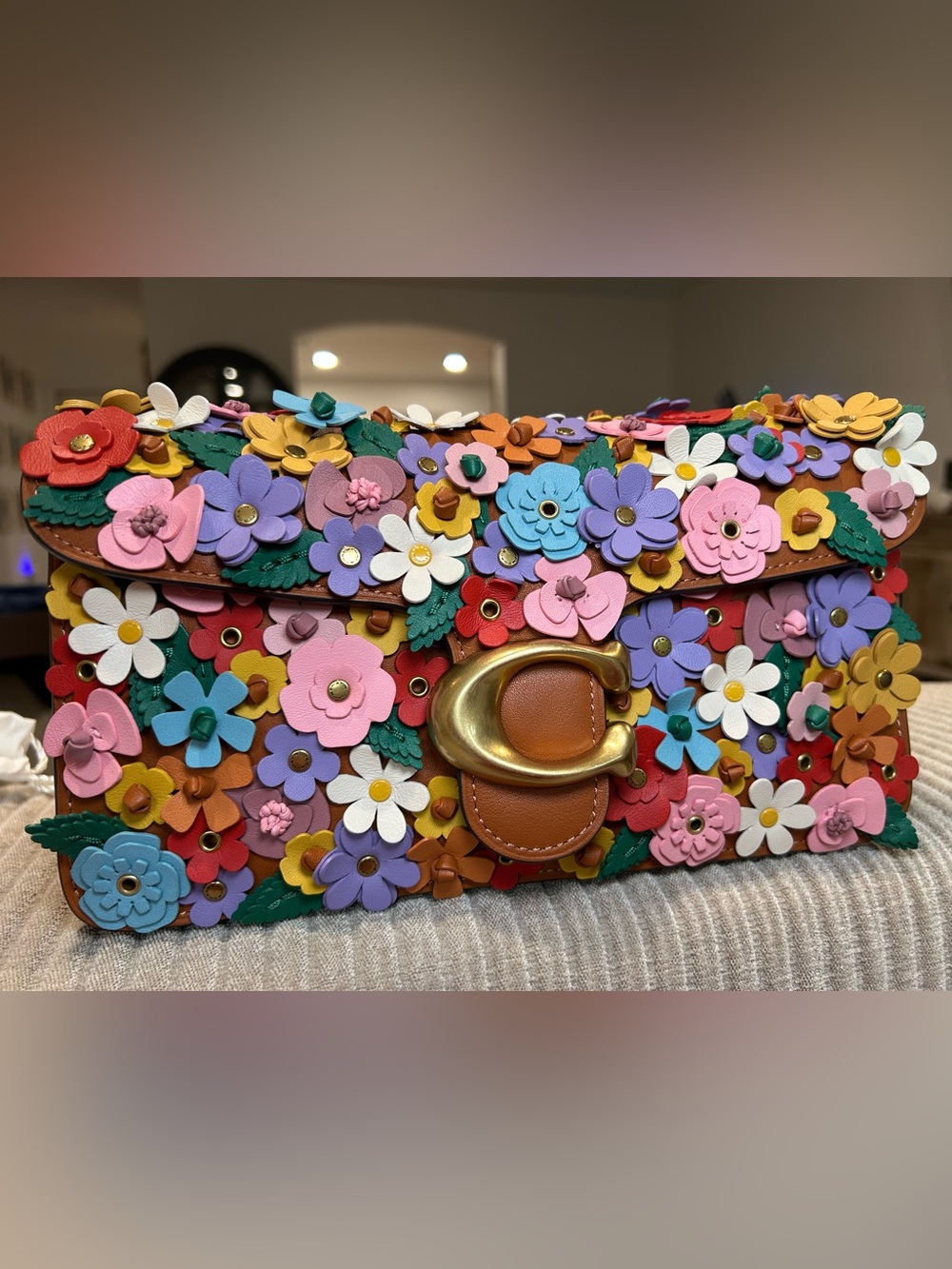 Coach Tabby Shoulder Bag 26 With Floral Applique - Picture 3 of 12